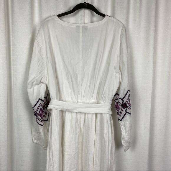Lane Bryant White Gauze Embroidered Peasant Midi Dress Sz.16W NWT - Picture 12 of 16